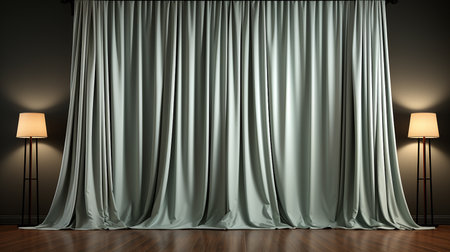 luxury curtain with the warm light backgroundの素材