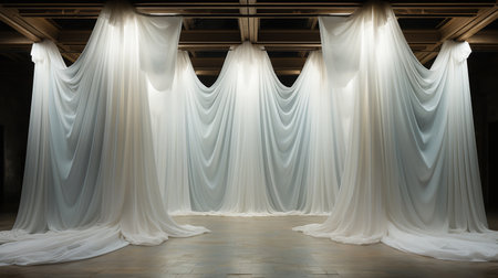 luxury curtain with the warm light backgroundの素材
