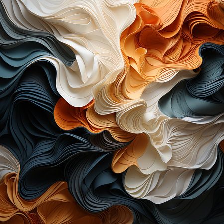 Abstract background. Multicolored wavy pattern. 3d renderingの素材