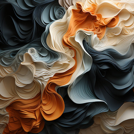 Abstract background with wavy pattern. 3d rendering, 3d illustration.の素材