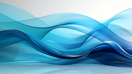 abstract blue background with smooth lines, futuristic wavy vector illustrationの素材
