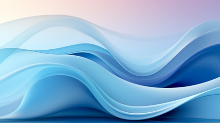 Abstract blue background with smooth lines. 3d rendering, 3d illustration.の素材