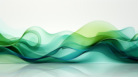 Abstract background with green and blue waves. Vector illustration. Clip-artの素材