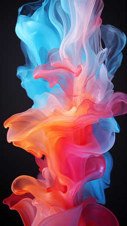 Colorful abstract background. Multi-colored smoke on a black background.の素材