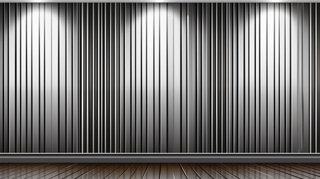 Abstract background with a metal wall and spotlights. Vector illustration.の素材