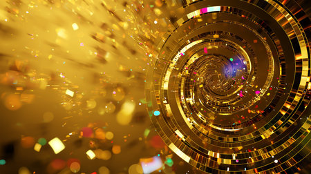 Abstract technology background with glowing circles. 3d rendering, 3d illustration.の素材