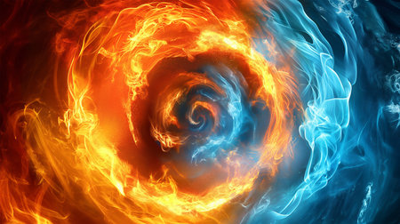 Abstract fire background. Fantasy fractal texture. Digital art. 3D rendering.の素材