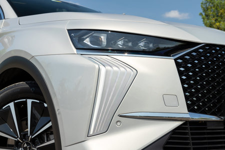 Istanbul, Turkey - May 22 2023 : DS 7 E-Tense is a luxury hybrid electric vehicle produced by DS...