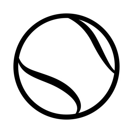 Tennis ball silhouette vector illustration isolated on white background. Ideal for logo design, sticker, car decals and any kind of decoration.のイラスト素材