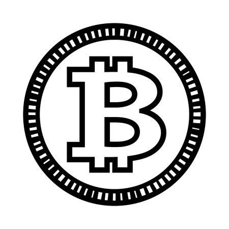 Bitcoin silhouette vector illustration isolated on white background. Ideal for logo design element, sticker, decals and any kind of decoration.のイラスト素材