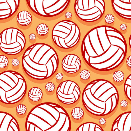 Volleyball ball graphic seamless pattern. Vector illustration. Ideal for wallpaper, packaging, fabric, textile, wrapping paper design and any kind of decoration.のイラスト素材