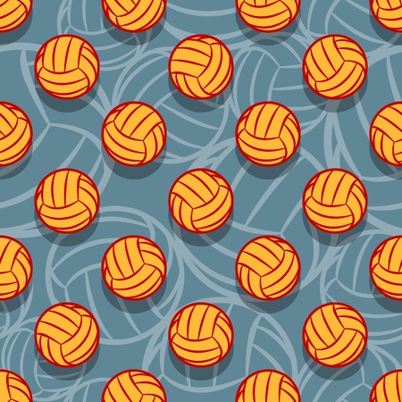 Seamless pattern with volleyball ball symbol. Vector illustration. Ideal for wallpaper, packaging, fabric, textile, wrapping paper design and any kind of decoration.のイラスト素材