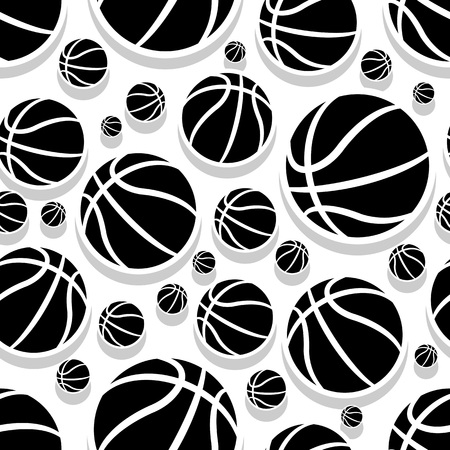 Seamless pattern with basketball ball. Vector illustration. Ideal for wallpaper, cover, wrapper, packaging, fabric design and any kind of decoration.のイラスト素材