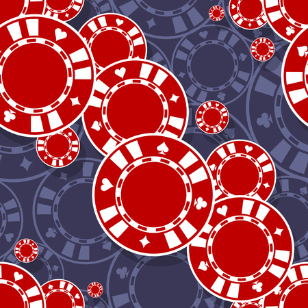 Casino poker chips icon seamless pattern. Digital printable vector illustration. Ideal for wallpaper, covers, wrapper, packaging, textile, fabric and any print design.のイラスト素材