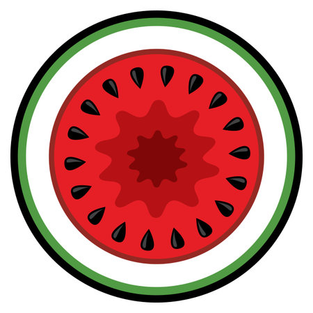 Melon fruit slice vector art graphic isolated on white background.