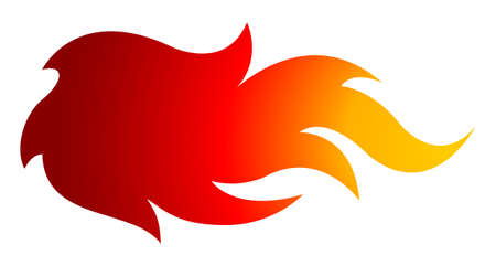 Fire flame vector art illustration isolated on white background. Ideal for design, stickers, decals and any kind of decoration.のイラスト素材