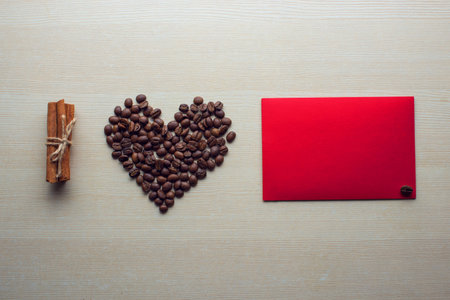 Texture, decoration, coffee for Valentine's day