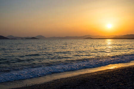 Beautiful sunset at Sea in Turkeyの写真素材