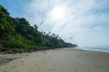 View of the cliff on the coast of the Indian oceanの写真素材