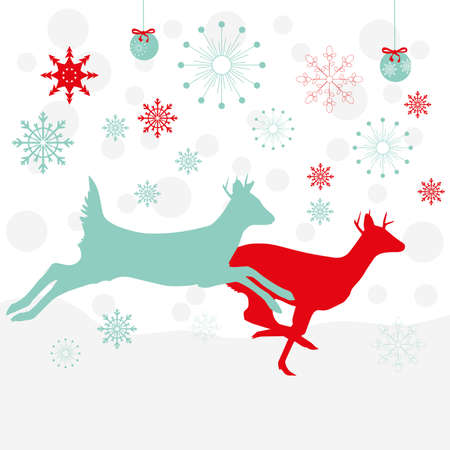 deers in Christmas, beautiful illustrations for textilesのイラスト素材
