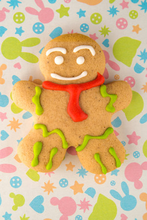 the gingerbread man in the background, Christmas concept