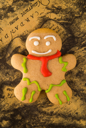 the gingerbread man in the background, Christmas concept