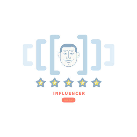 Illustration-concept symbol, five star social influencer .のイラスト素材