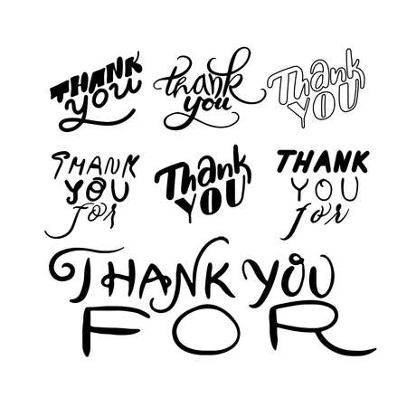Set phrase Thank You hand draw calligraphic.のイラスト素材