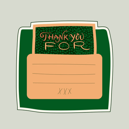 Thank You card with by you text and XXX.のイラスト素材