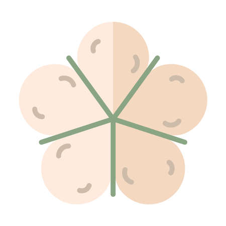 Cotton flower in flat style on white background.のイラスト素材