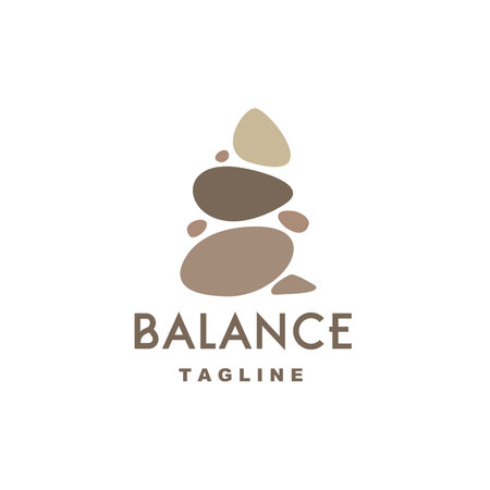 Balance rock minimalist simple logo Perfect for any brand and companyのイラスト素材