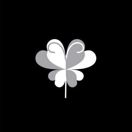 butter fly Silhouette, clover minimalist leaf logo design for fashion and health brandsのイラスト素材