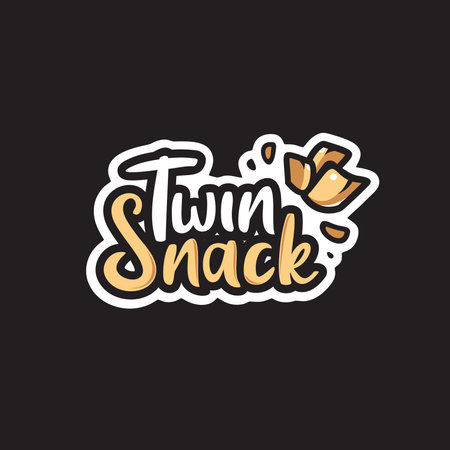 modern snack logo with light squirt crumbs for food productsのイラスト素材