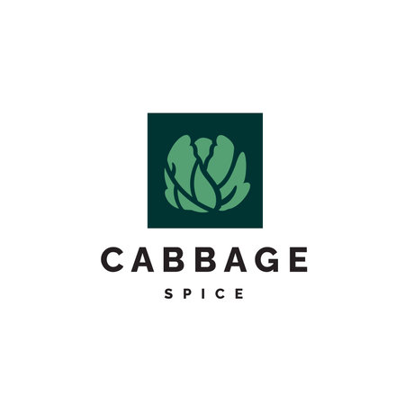 minimalistic fresh cabbage logo vector icon illustrationのイラスト素材
