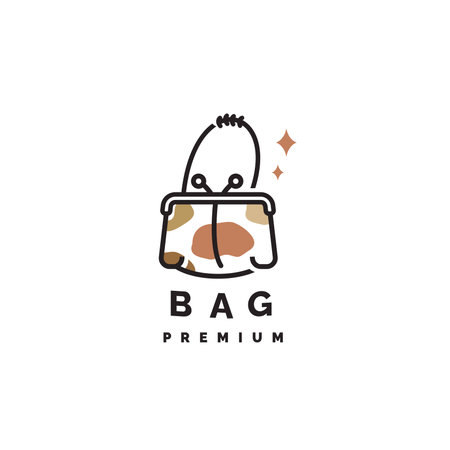 cute bag logo vector icon illustration with polka dot patternのイラスト素材