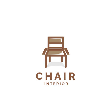 chair furniture minimalsit logo vector icon illustration for industryのイラスト素材