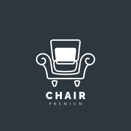 chair furniture traditional monoline logo vector for industryのイラスト素材