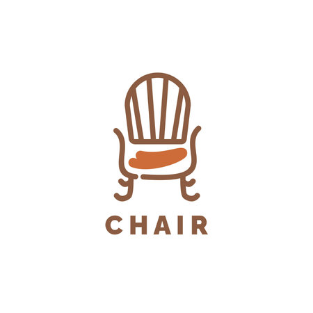 chair furniture traditional logo vector icon illustration for industryのイラスト素材