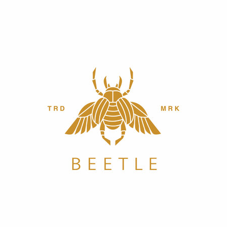 beetle logo illustration vintage icon with minimalis conceptのイラスト素材