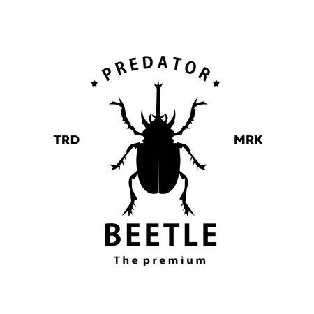 vintage retro hipster beetle logo vector silhouette art icon for livestockのイラスト素材