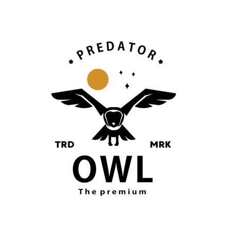 vintage retro hipster owl logo vector silhouette art iconのイラスト素材