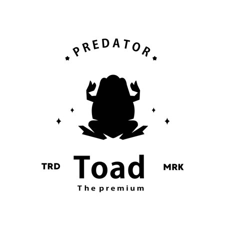vintage retro hipster toad logo vector outline silhouette art iconのイラスト素材