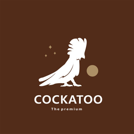 animal cockatoo natural logo vector icon silhouette retro hipsterのイラスト素材