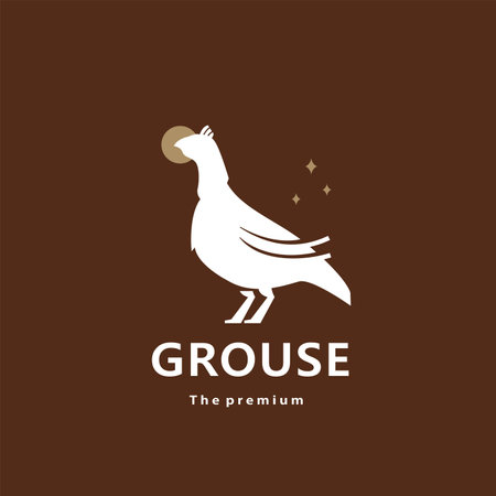 animal grouse natural logo vector icon silhouette retro hipsterのイラスト素材