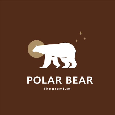 animal polar bear natural logo vector icon silhouette retro hipsterのイラスト素材