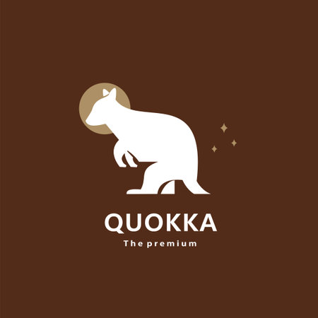 animal quokka natural logo vector icon silhouette retro hipsterのイラスト素材