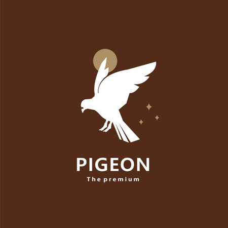 animal pigeon natural logo vector icon silhouette retro hipsterのイラスト素材