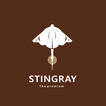 animal stingray natural logo vector icon silhouette retro hipsterのイラスト素材