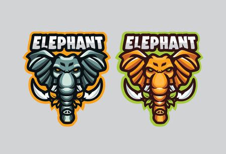 elephant illustration logos for all kinds of brandsのイラスト素材