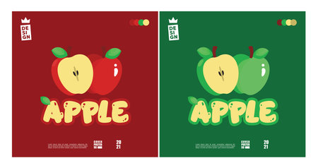 cute apple logo concept with a blend of 2 colorsのイラスト素材